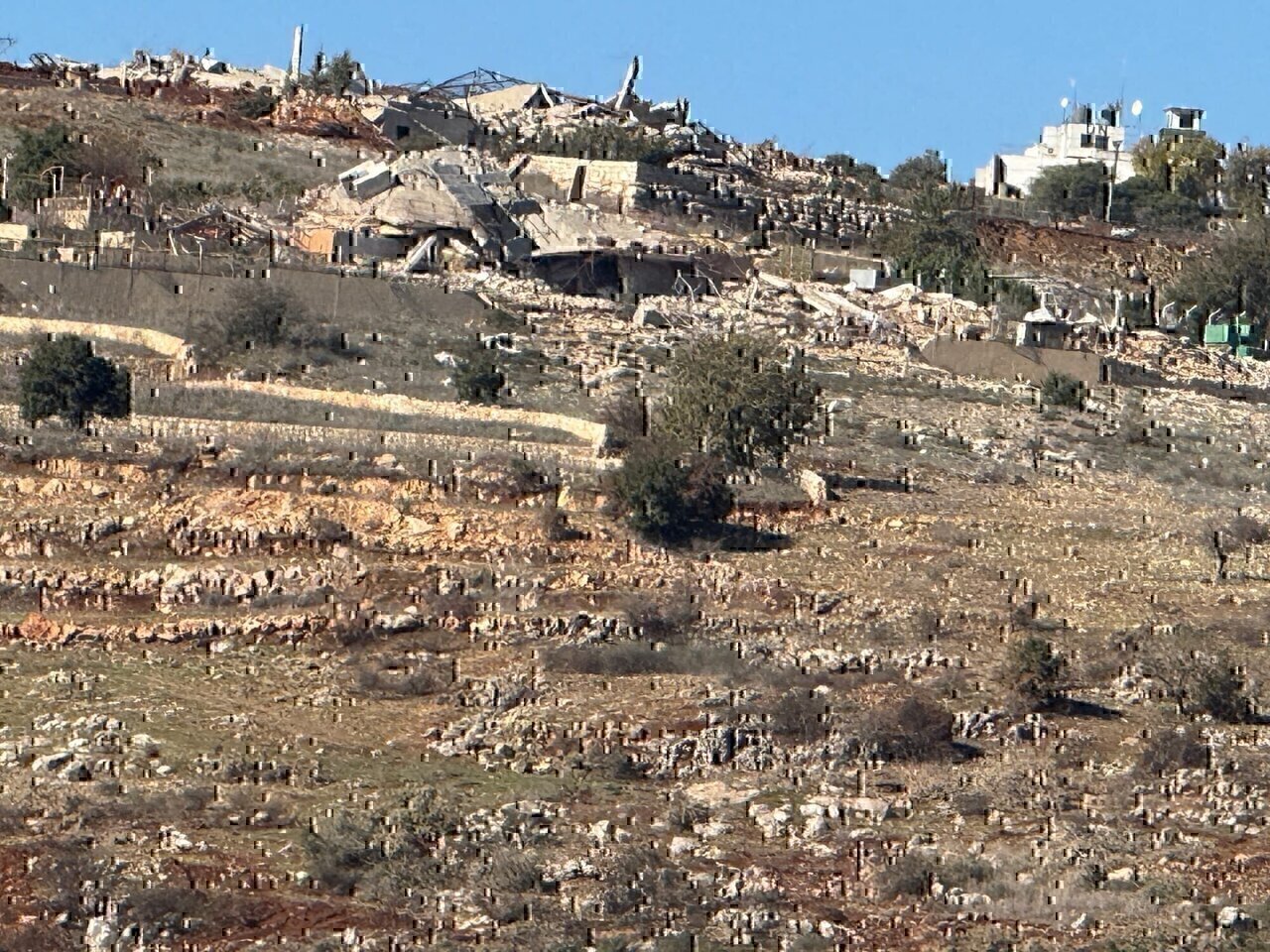 Name: Ruins of the village of Hula in southern LebanonDescription: The village is located on the Nabatia ridge west of Moshav Margaliot. Hezbollah members harassed Moshav Margaliot and the workers in its orchards with rocket fire from it. It was destroyed in an IDF operation in December 2024.