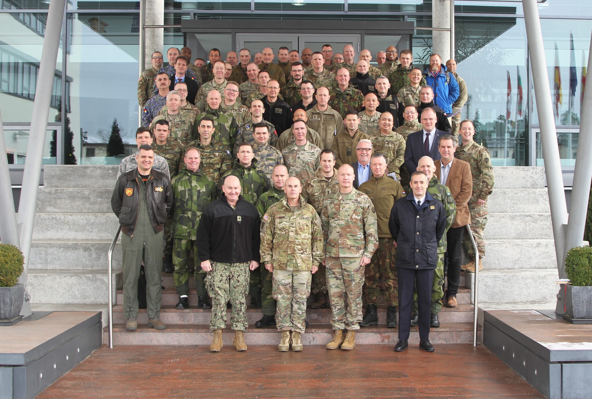 Air defense leaders participate in the 2019 Integrated Air and Missile Defense Conference January 22-24, at Ramstein Air Force Base. The IIAMD conference brought air defender leaders together from all over Europe to include representatives from EUCOM, NAVEUR/CTF-64, USAREUR, USAFE, NATO SHAPE, AIRCOM and MARCOM, JFC Brunssum, JFC Naples, France, Germany, Greece, Hungary, Netherlands, Lithuania, Poland, Romania, Turkey, United Kingdom, Sweden, the Fires Center of Excellence, TRADOC and the Missile Defense Agency.