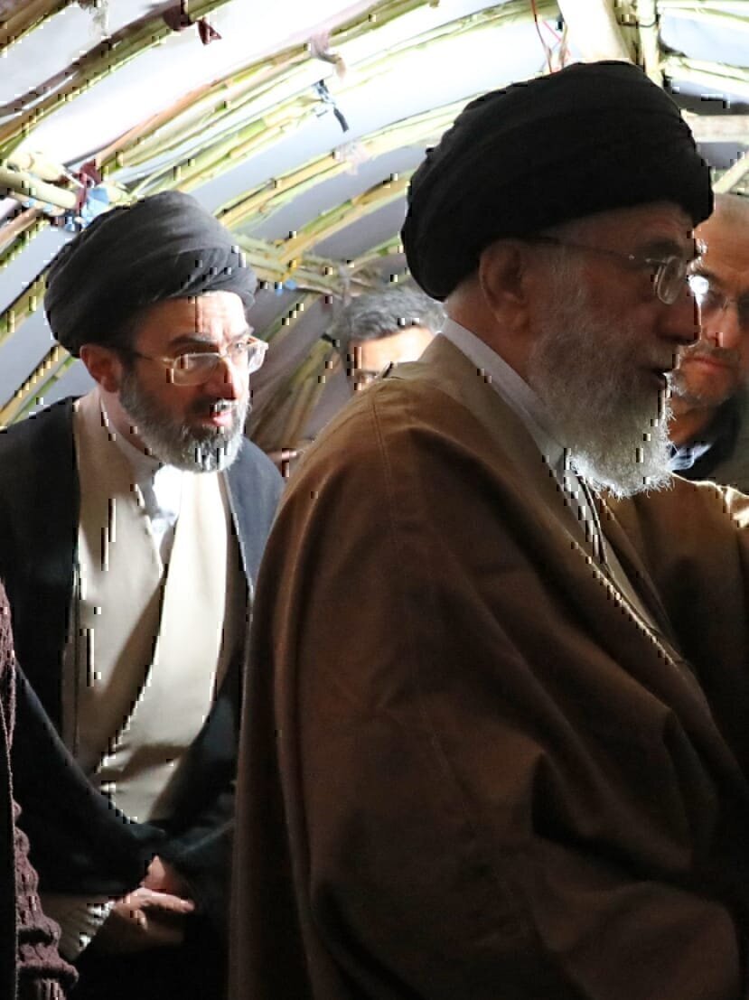 Ayatollah Ali Khamenei, the Supreme Leader of Iran , in the Earthquake-Stricken areas of Kermanshah