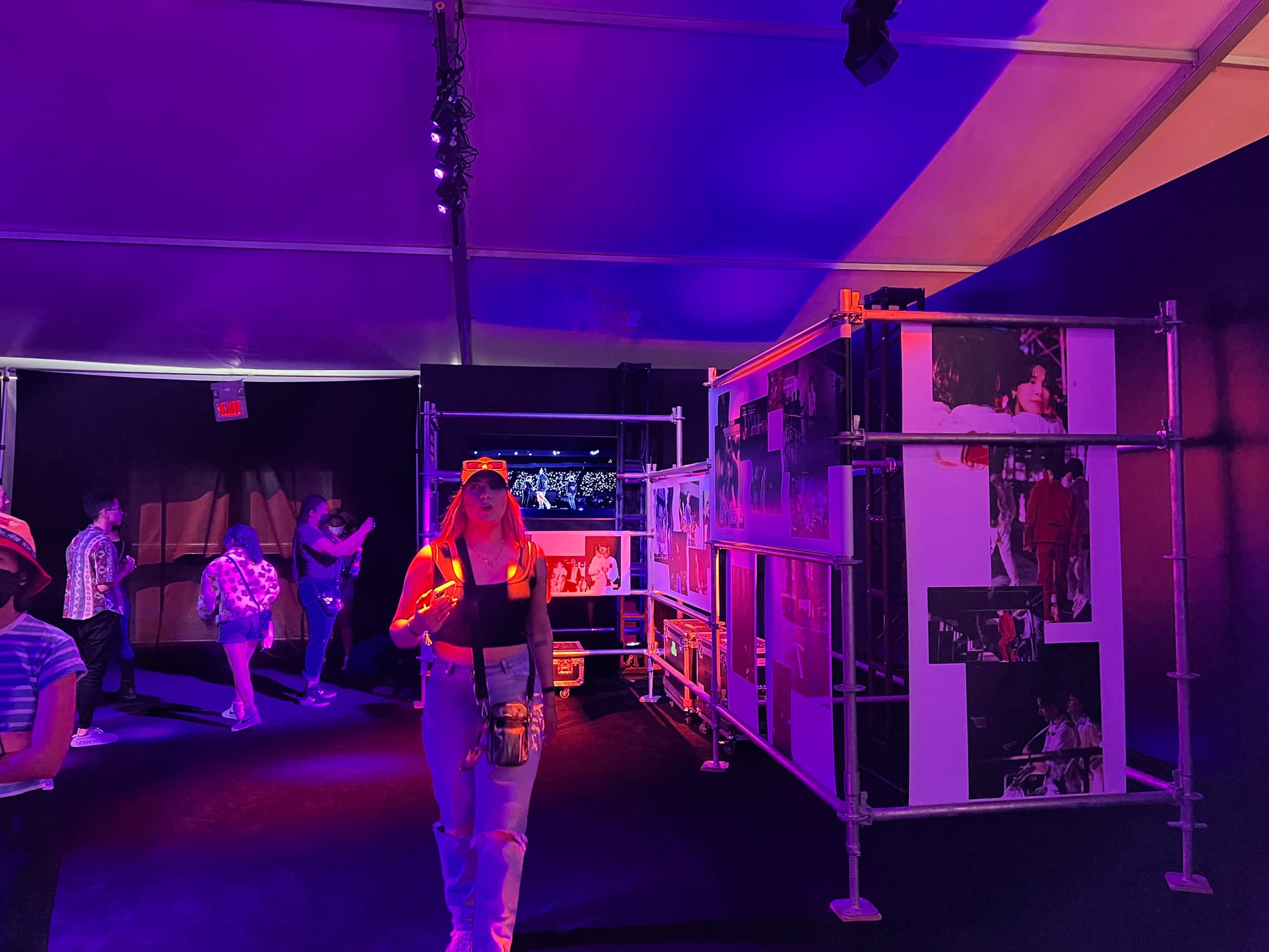 A featured showcase area at BTS Behind the Stage Exhibition within Area 15, Las Vegas, Nevada—April 10, 2022