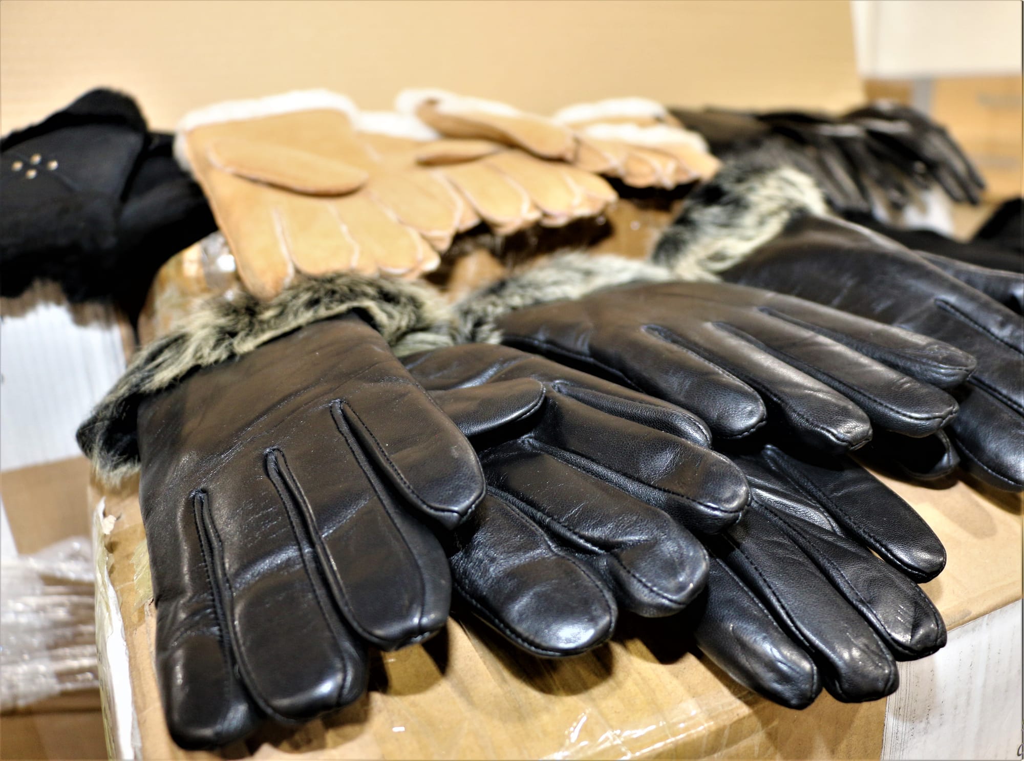 U.S. Customs and Border Protection (CBP) personnel at the Los Angeles/Long Beach Seaport detained a shipment of women’s gloves under a September 2020 Withhold Release Order. The gloves are suspected to have been made with forced labor in China’s Xinjiang region. Federal law prohibits the importation of merchandise mined, manufactured, or produced, wholly or in part, by forced labor.
Photos by Jaime Ruiz