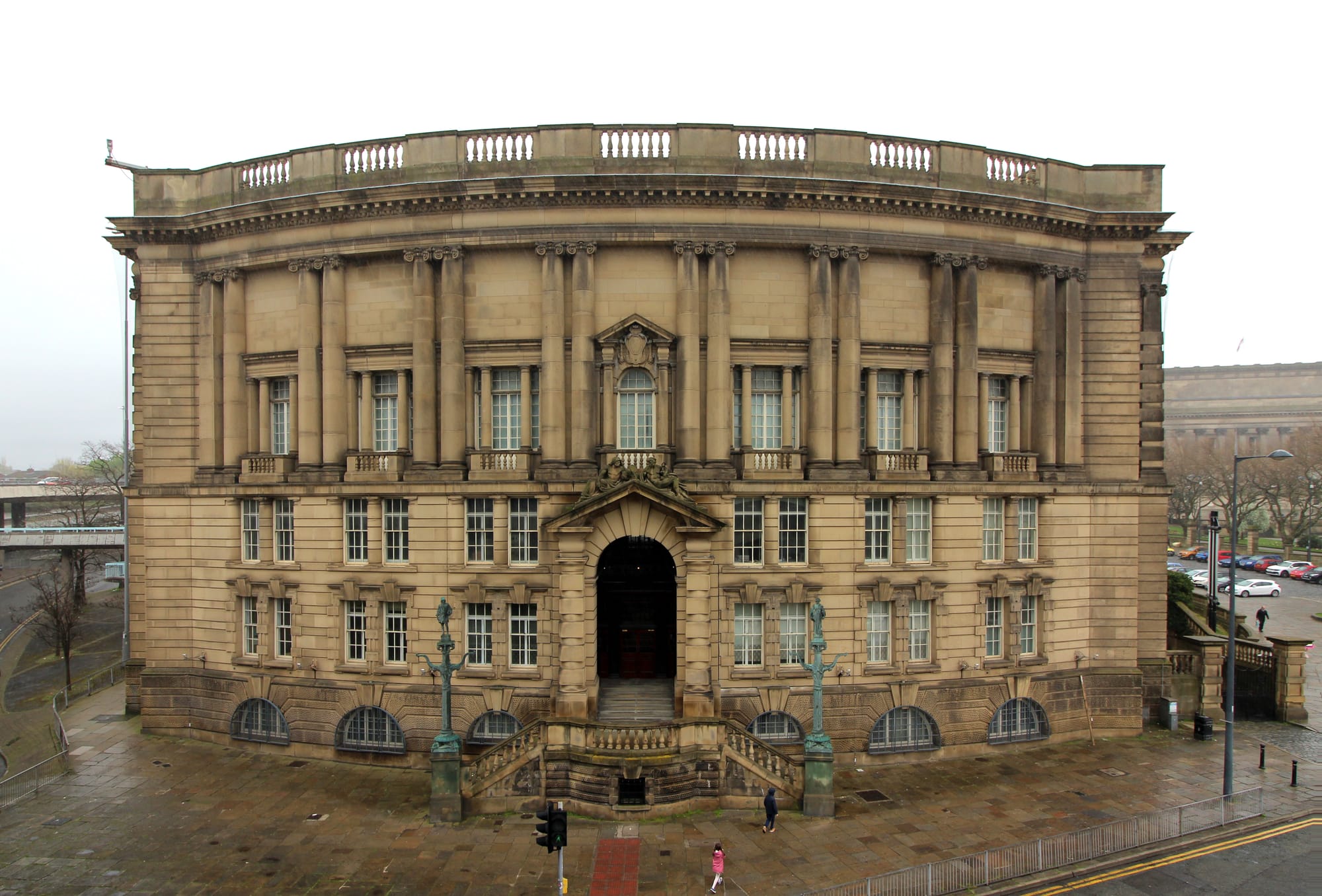 Former College of Technology, Grade II* listed, on Byrom Street/William Brown Street, Liverpool. Later part of John Moores University and now the research department of World Museum, Liverpool. Viewed from Churchill Way.