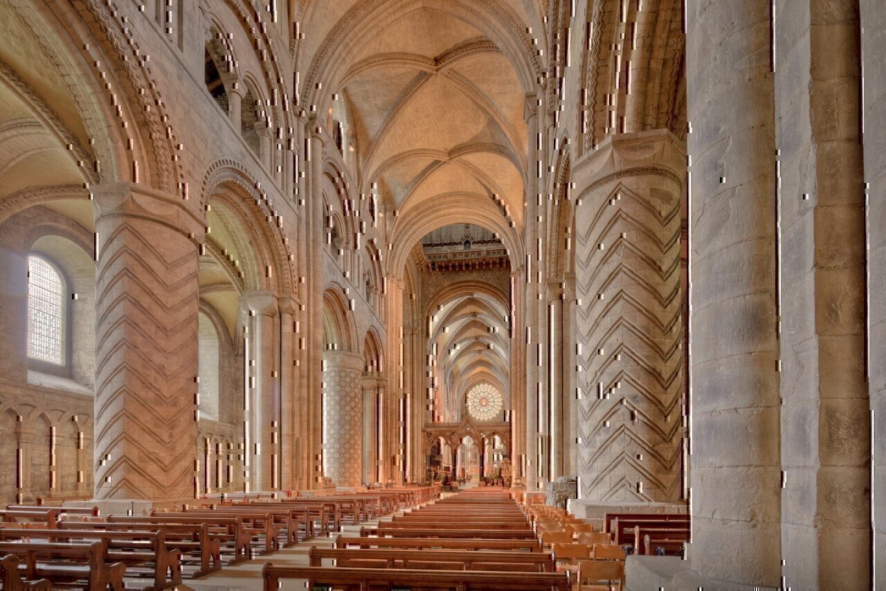 Here is a photograph taken from the nave inside Durham Cathedral.  Located in Durham, England, UK.
