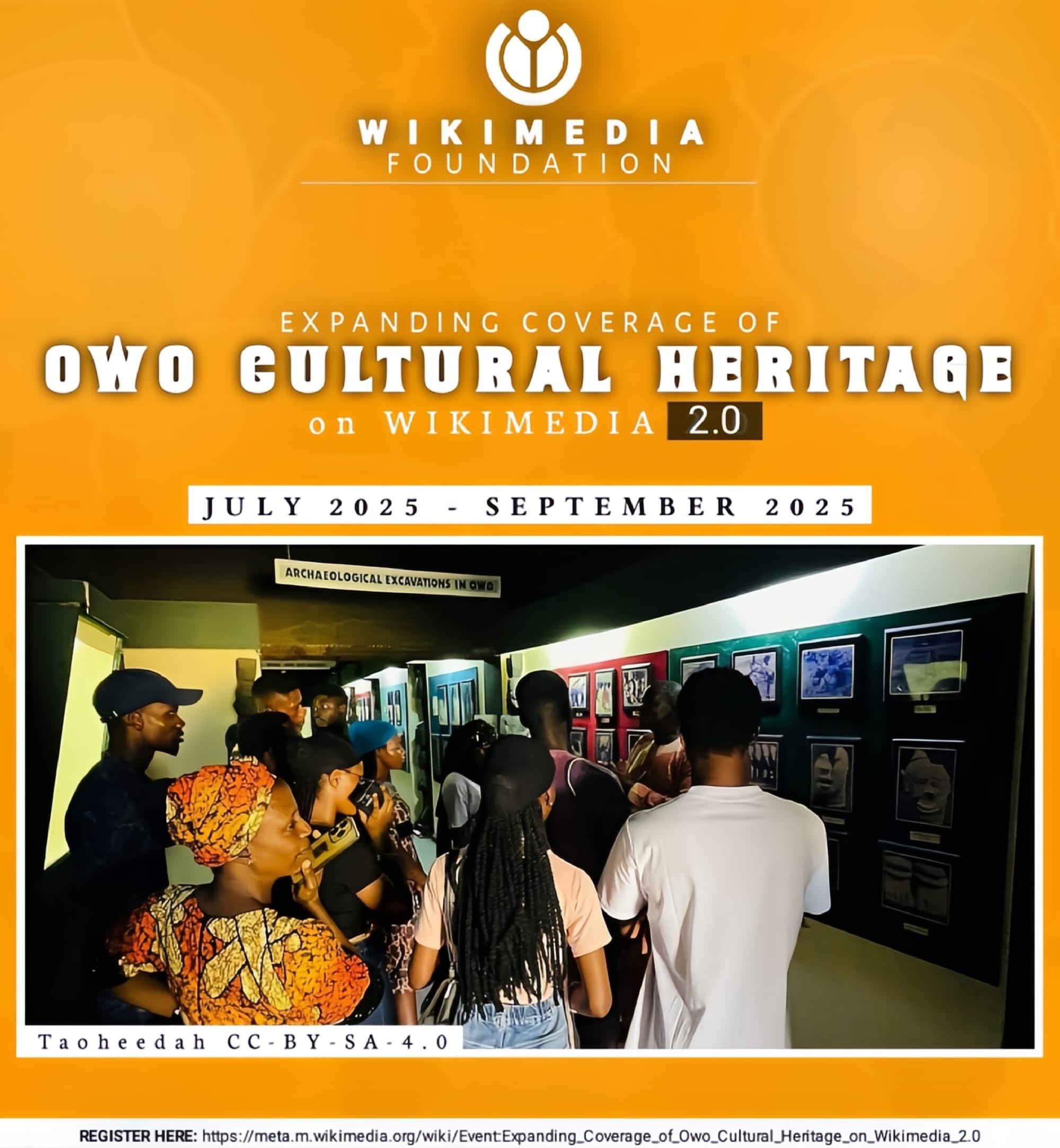 A graphics indicating the Wiki Event Page of the project (Expanding Coverage of Owo Cultural Heritage on Wikimedia 2.0)