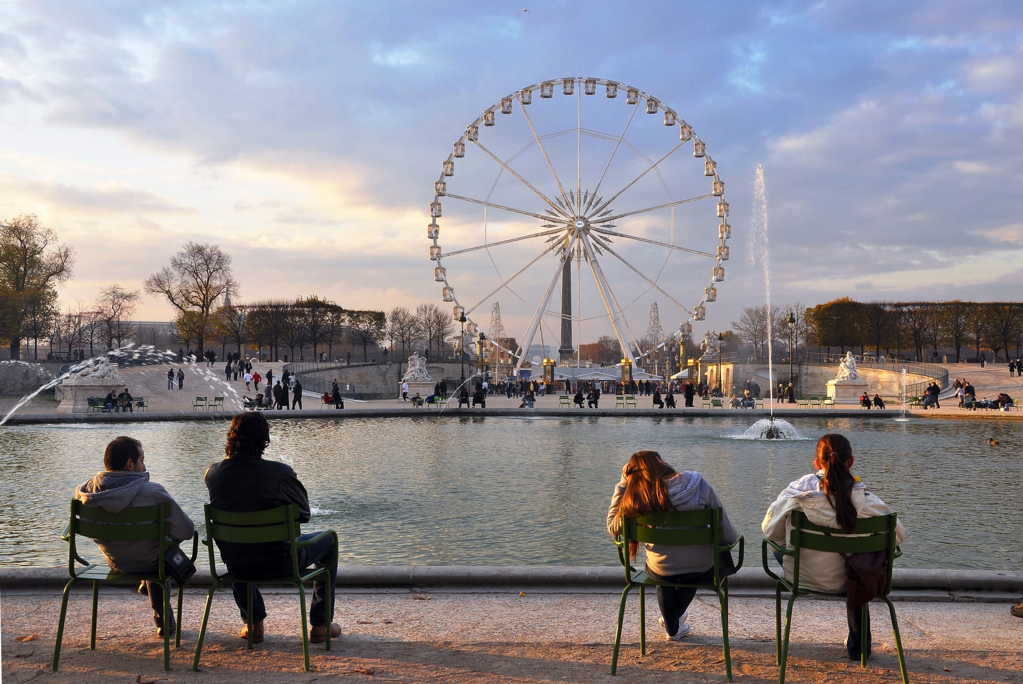 Octagonal basin in the Jardin des Tuileries at the 1st arrondissement of Paris, France.