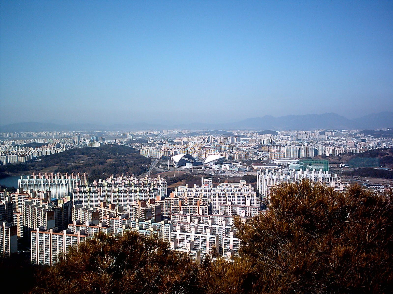 A view of Gwangju (in South Korea) that shows one of the world cup stadiums.
This picture was taken by CD and is fully given as GFDL for use in Wikipedia. Enjoy.