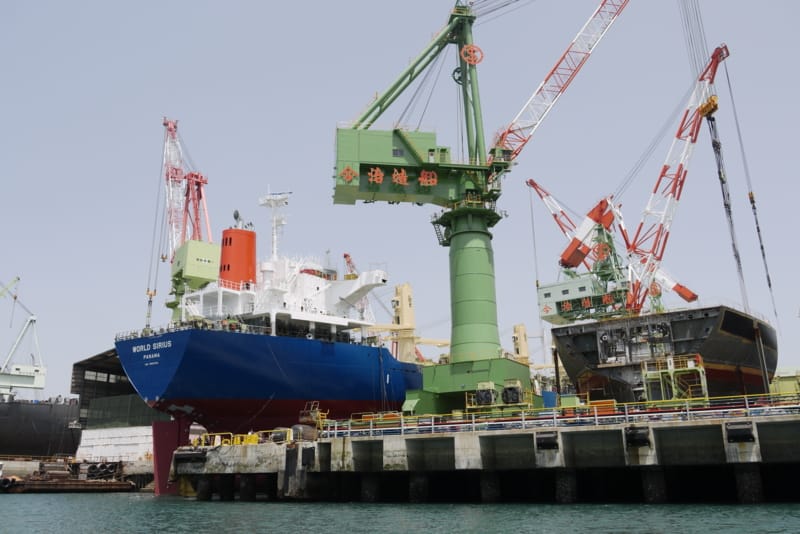 Imabari Shipyard of Imabari Shipbuilding Co., Ltd. See the photographer's blog.