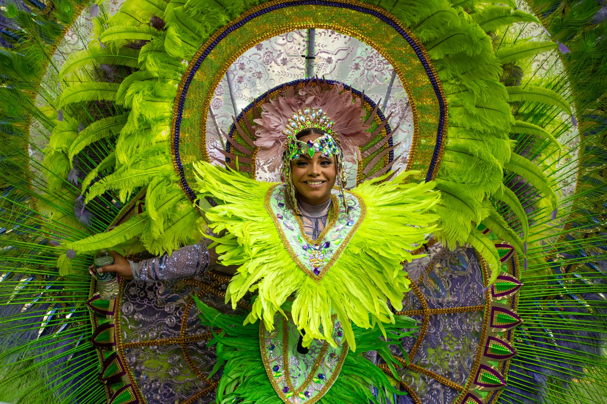 A woman dressed for the J'Ouvert and West Indian American Day Carnival 2024 in Brooklyn.