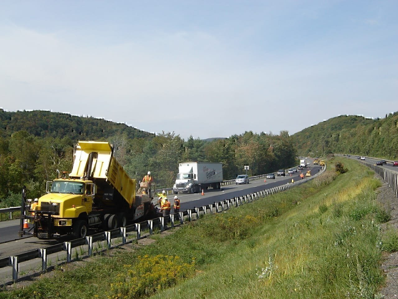 The unified MassDOT team this month made timely and critical improvements along I-90 in the Berkshires.
The milling and paving of 4,440 feet of roadway was completed on time and budget and represented a team effort- bringing together crews from the Auburn, Warren, Lee, and Blandford depots. Congratulations to all crews for improving a busy roadway to enhance safe and convenient travel.
Additional paving in the Blandford area of the Berkshires is planned for the next few weeks, just one among dozens of critical road maintenance projects ongoing through the fall construction season in all MassDOT from the Berkshires to Boston.