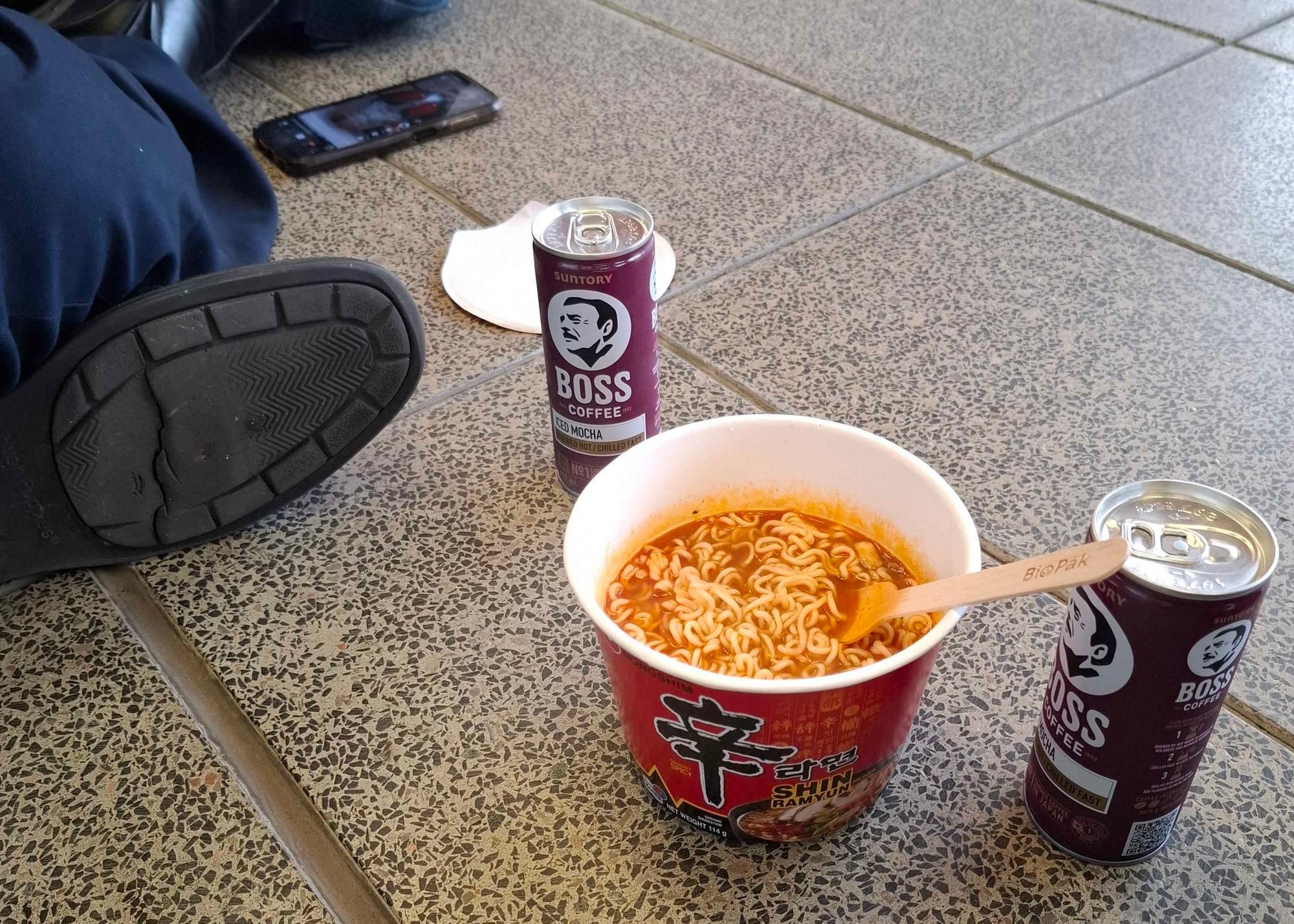 Mocha Boss Coffee with Shin Ramyun