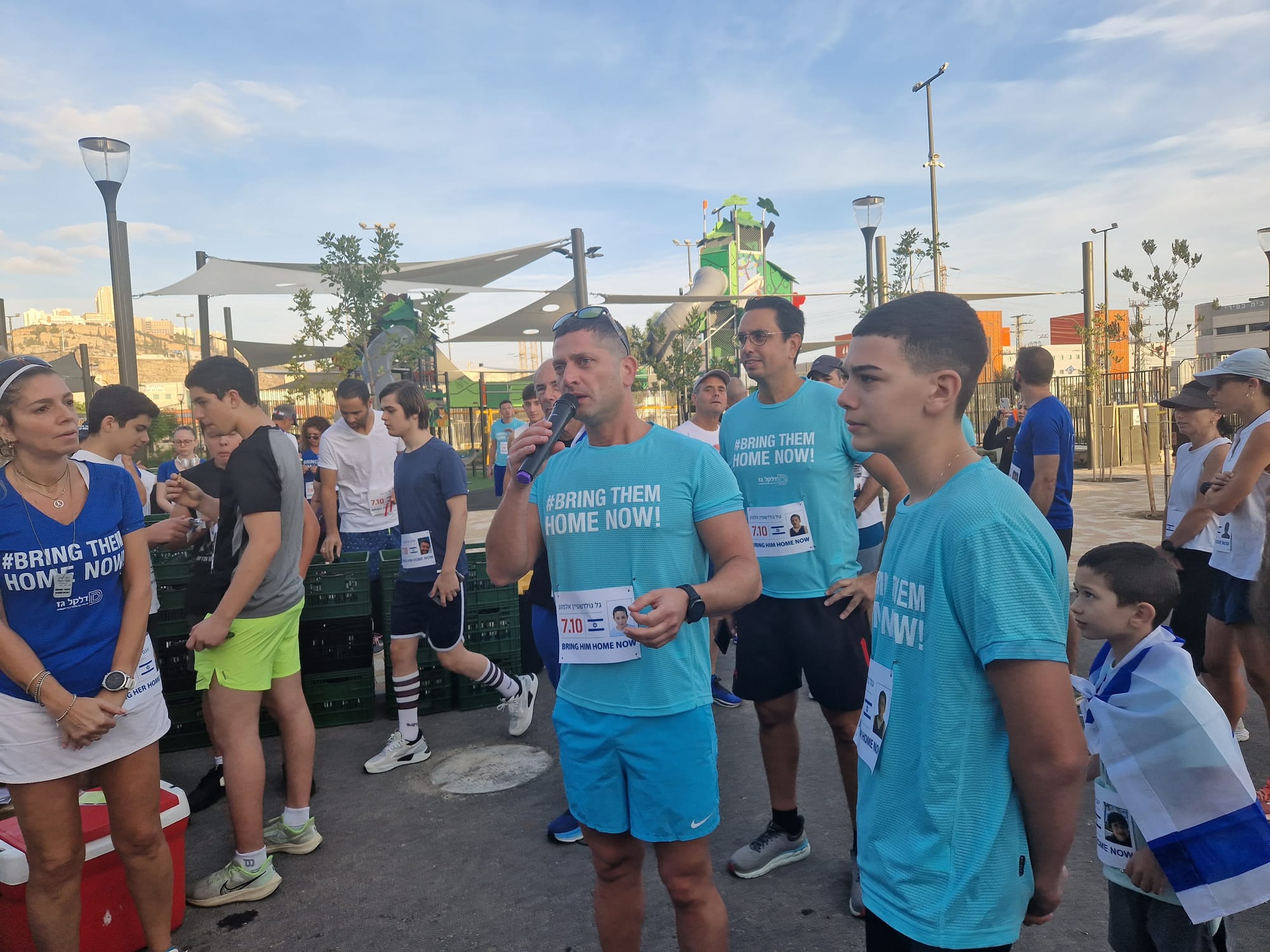 Roi Levi mayor of Nesher in the race in Nesher for those abducted by Hamas to Gaza in order to strengthen the families and not forget them for a moment. Also participating in the event was Omri Almog whose sister from the Goldstein family from Kfar Aza was kidnapped by Hamas to Gaza along with her three children, her eldest daughter and her husband were murdered
The race was done with the hashtag #BringThemHomeNow

https://www.ynet.co.il/news/article/bkak200dga