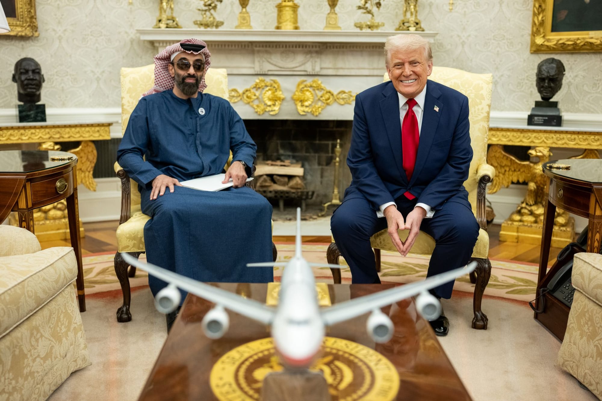 Thanks to President Trump, UAE Announces Significant Investments in U.S. Economy:
On Tuesday, President Trump hosted the UAE National Security Advisor, @hhtbzayed, for a meeting in the Oval Office followed by dinner with @VP Vance and several members of the Cabinet. The UAE National Security Advisor, who was visiting Washington at the direction of the UAE President, HH Sheikh @MohamedBinZayed, was joined by an extensive delegation including the heads of major UAE Sovereign Wealth Funds and corporations.
https://ae.usembassy.gov/thanks-to-president-trump-uae-announces-significant-investments-in-u-s-economy/