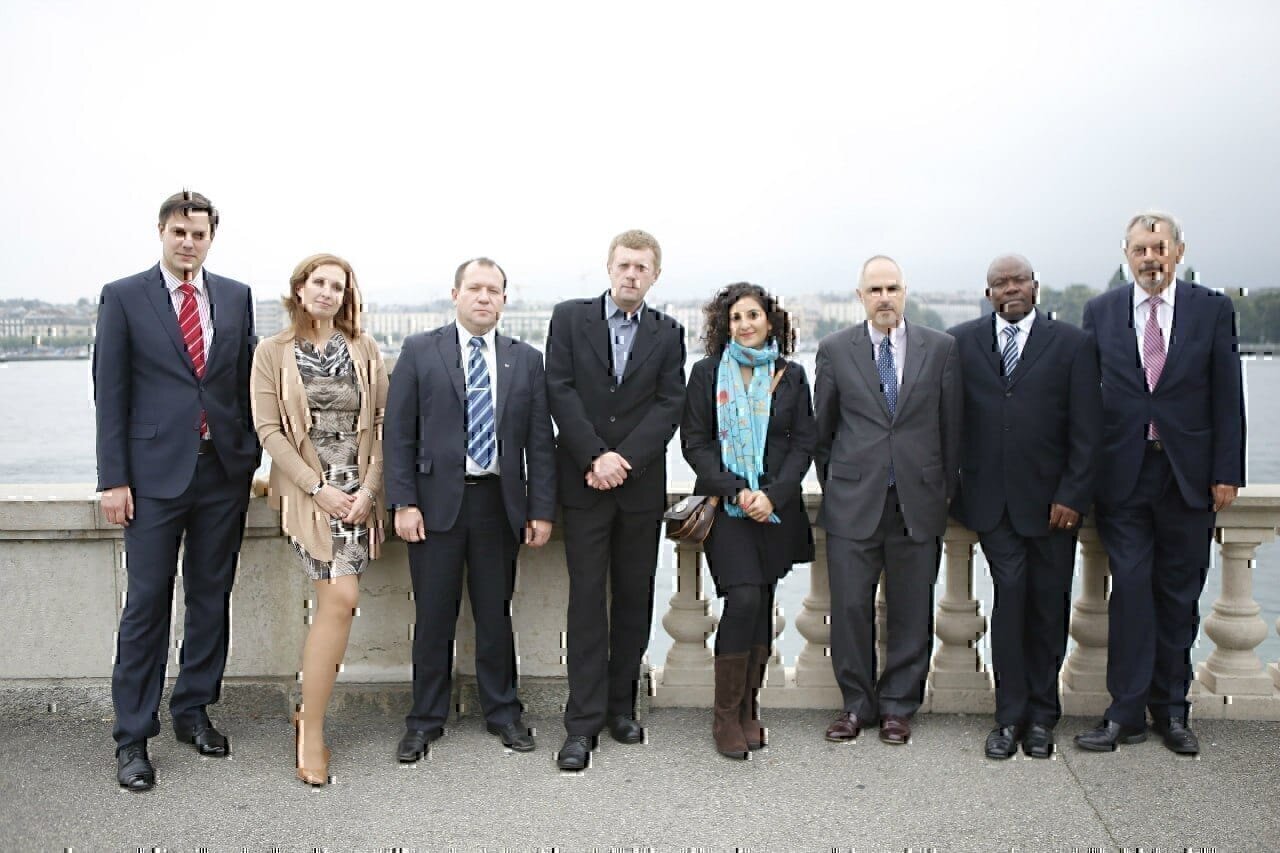 Sadovskaya with the group of human rights defenders on The Martin Ennals Award for Human Rights Defenders in 2013 in Geneva