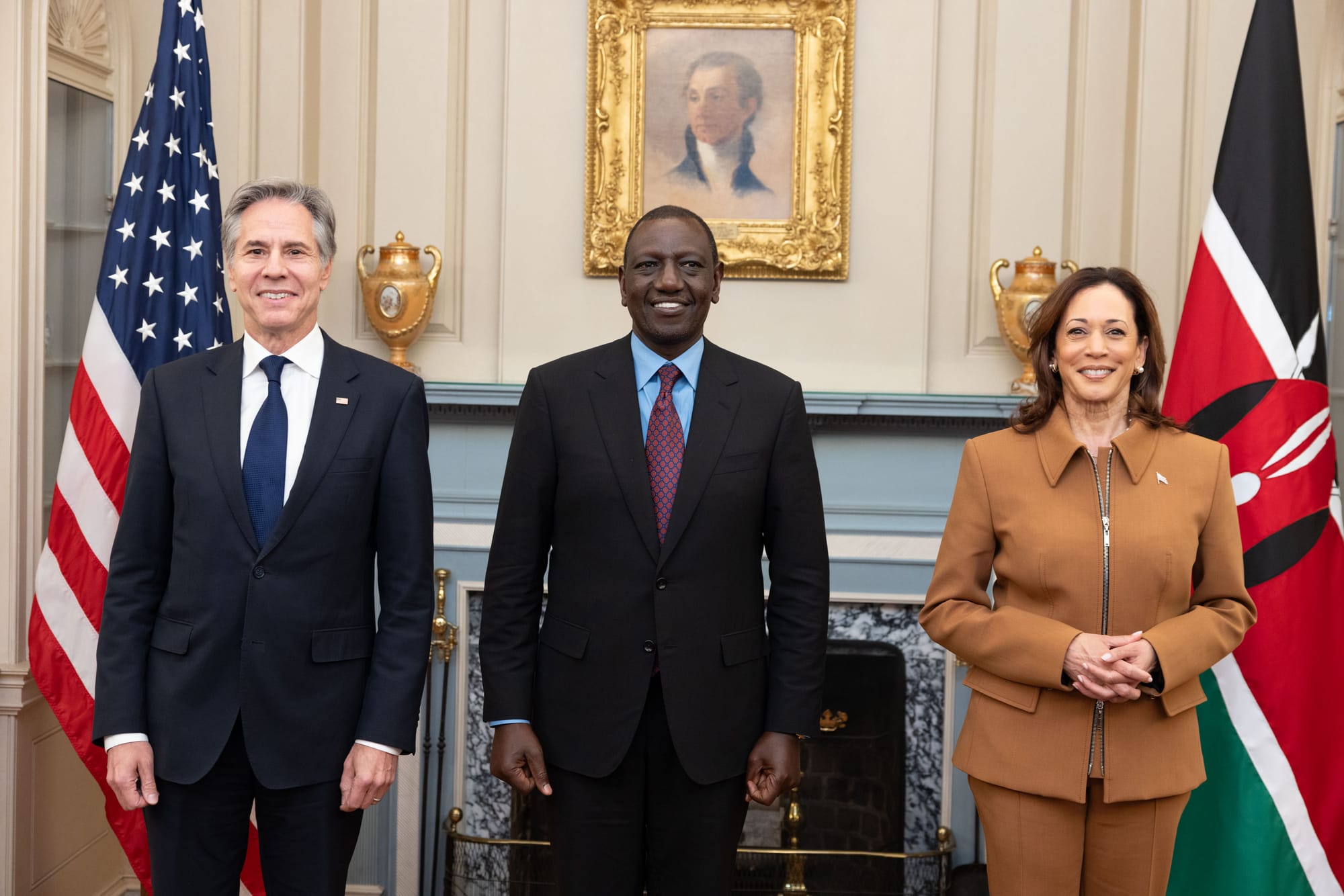 Secretary Antony J. Blinken and Vice President Kamala Harris co-host and deliver remarks at a State luncheon in honor of Kenyan President William Ruto at the Department of State in Washington, D.C., May 24, 2024. (Official State Department photo by Chuck Kennedy)