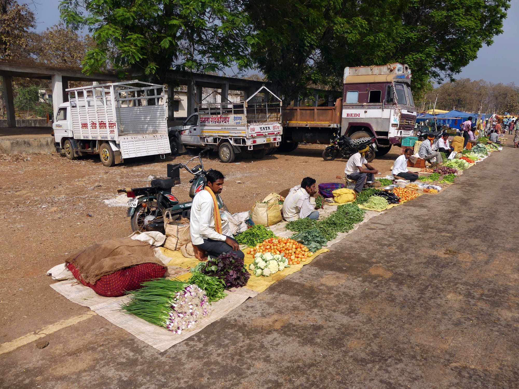 Weekly market at the junction of Chattisgarh and Madhya Pradesh