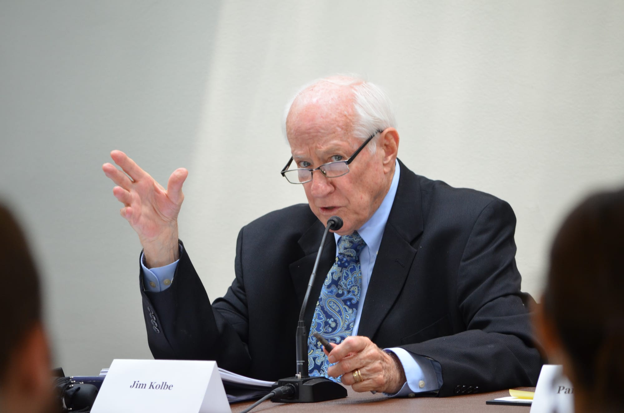 Jim Kolbe, Senior Transatlantic Fellow at the German Marshall Fund and former member of the House of Representatives, offers remarks during the launch of POMED's report on the Trump Administration's FY18 budget request for democracy, governance, and human rights in the Middle East and North Africa. 
Panelists included:
Paige Alexander
Former Assistant Administrator, USAID, 
Bureau for the Middle East
Jim Kolbe
Senior Transatlantic Fellow, German Marshall Fund
Former Member of the House of Representatives
Stephen McInerney
Executive Director, 
Project on Middle East Democracy (POMED)
Cole Bockenfeld
Deputy Director for Policy, 
Project on Middle East Democracy (POMED)
July 18, 2017
Hart Senate Office Building
Washington, DC

Photo credit: April Brady/Project on Middle East Democracy