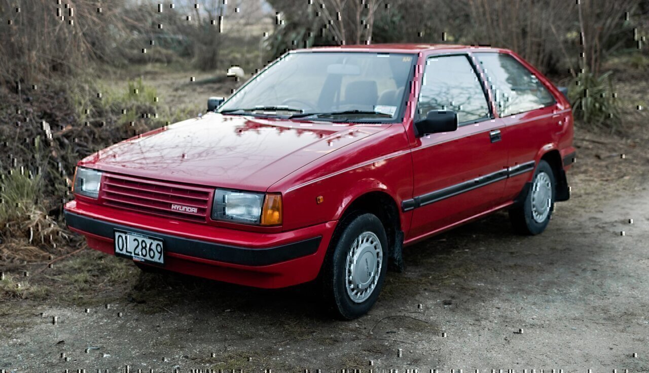 Red 1989 Hyundai Excel GL Front Left