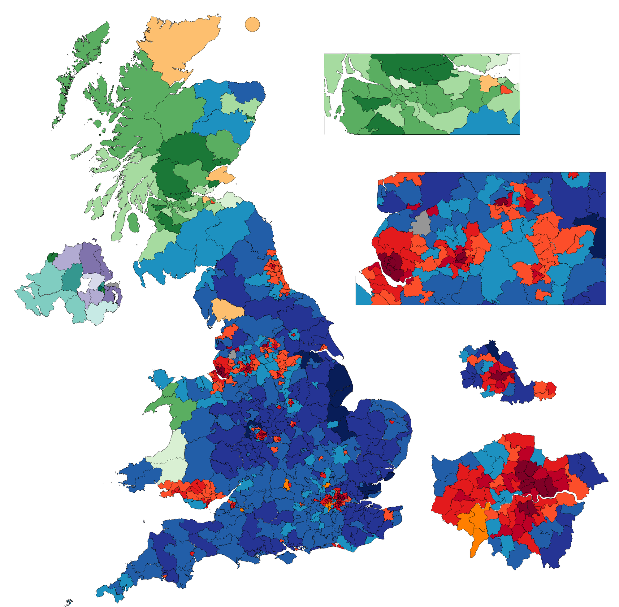 General Election, 2019 Results by Share of Vote by Party
