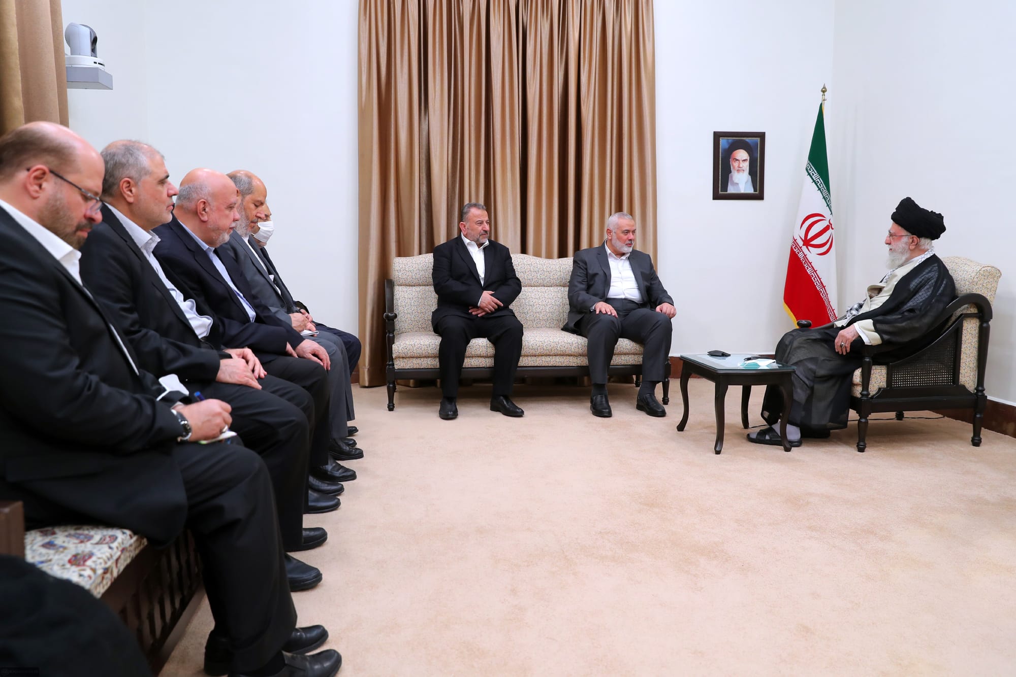 On June 21, 2023, Mr. Ismail Haniyeh, head of the political office of the Palestinian Islamic Resistance Movement (Hamas) and the accompanying delegation met and talked with the leader of the Islamic Republic of Iran, Ayatollah Khamenei.