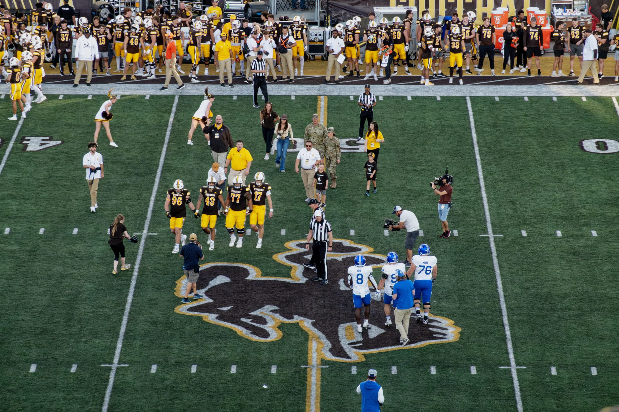 The Air Force Academy Falcons vs. University of Wyoming Cowboys at War Memorial Stadium in Laramie, Wyoming, on September 28, 2024.