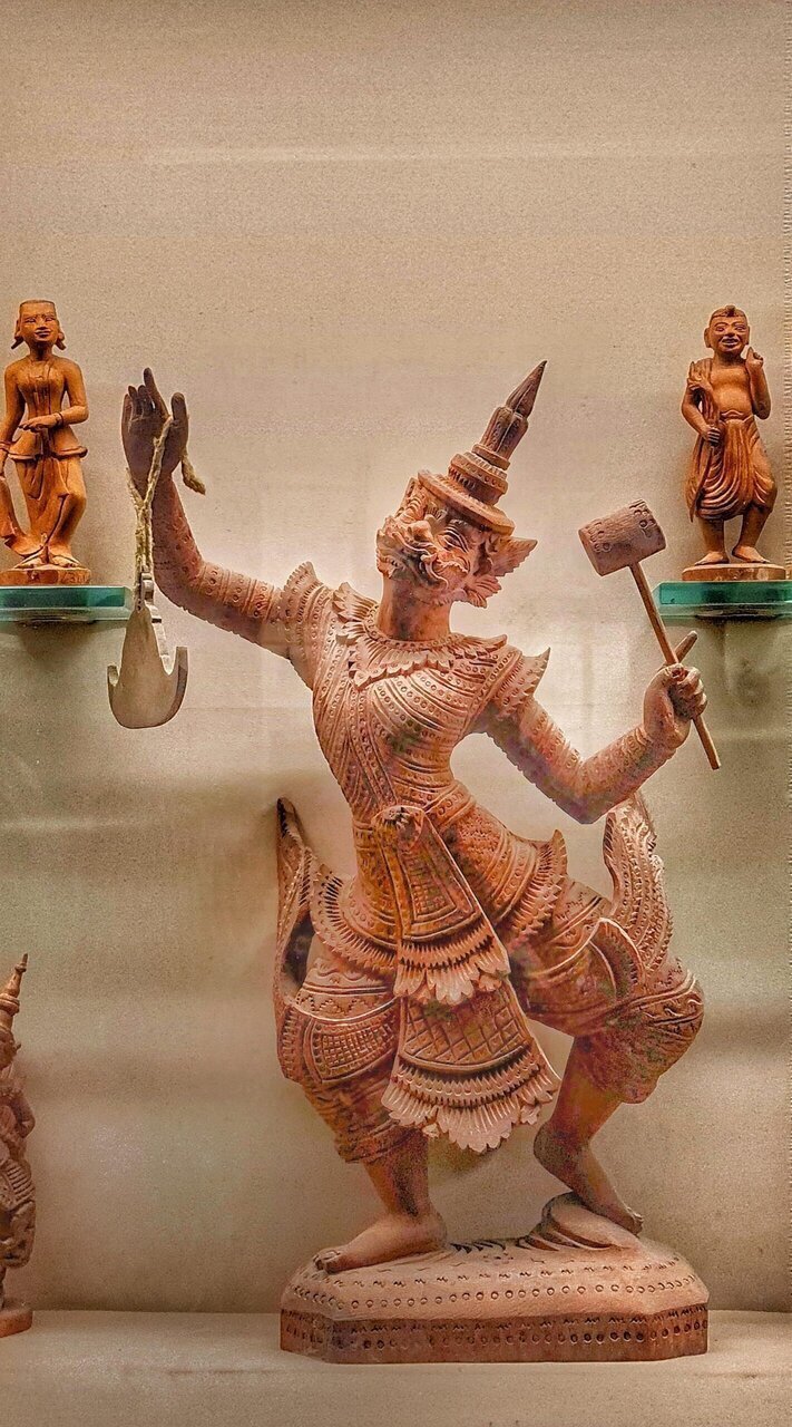 Belun - Demon with Gong and Hammer in hand, Burmese Art Object, Albert Hall Museum, Jaipur