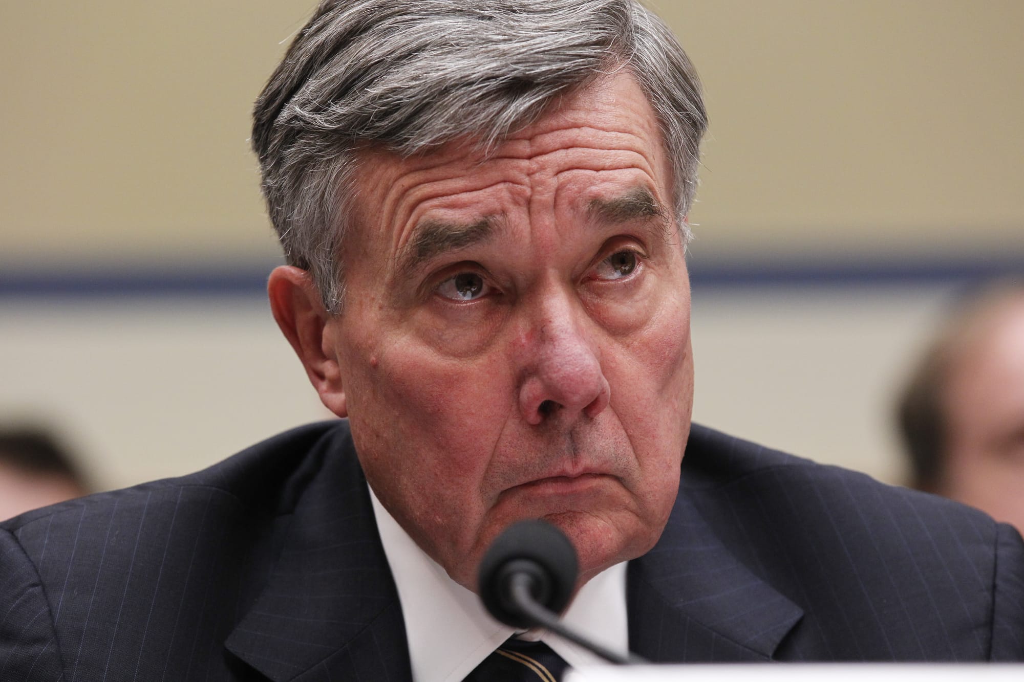U.S. Customs and Border Protection Commissioner R. Gil Kerlikowske listens to introductory remarks as he testifies before the House Oversight and Government Reform Committee about the Visa Waiver Improvement and Terrorist Travel Prevention Act in Washington, D.C., Feb. 10, 2016. (U.S. Customs and Border Protection Photo by Glenn Fawcett)