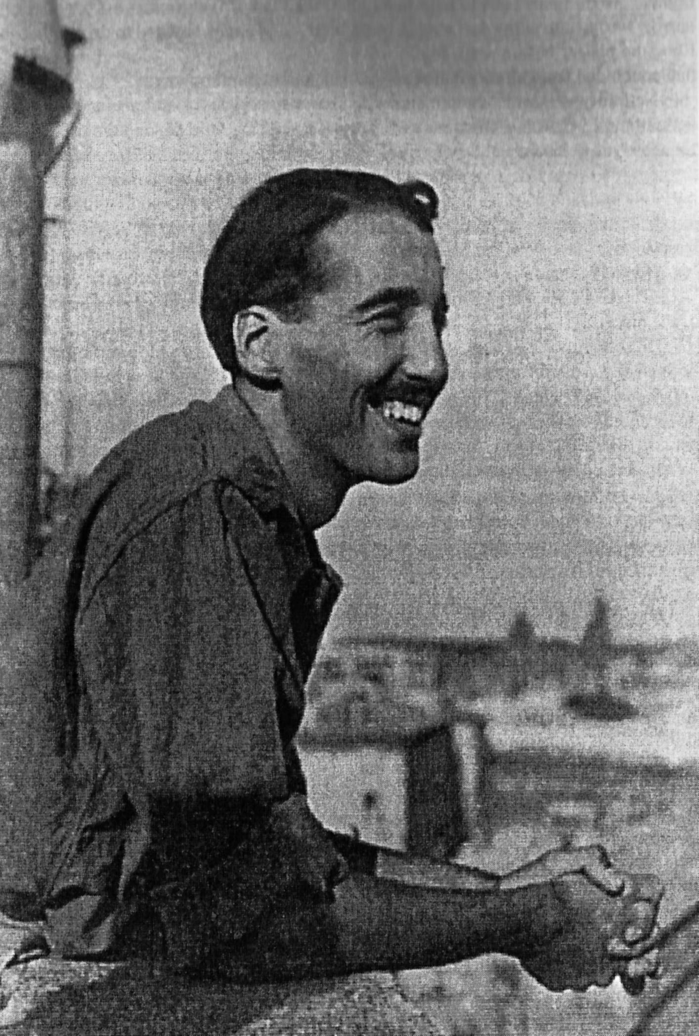 Flying Officer C F C Lee in Vatican City, 1944, soon after The Liberation of Rome