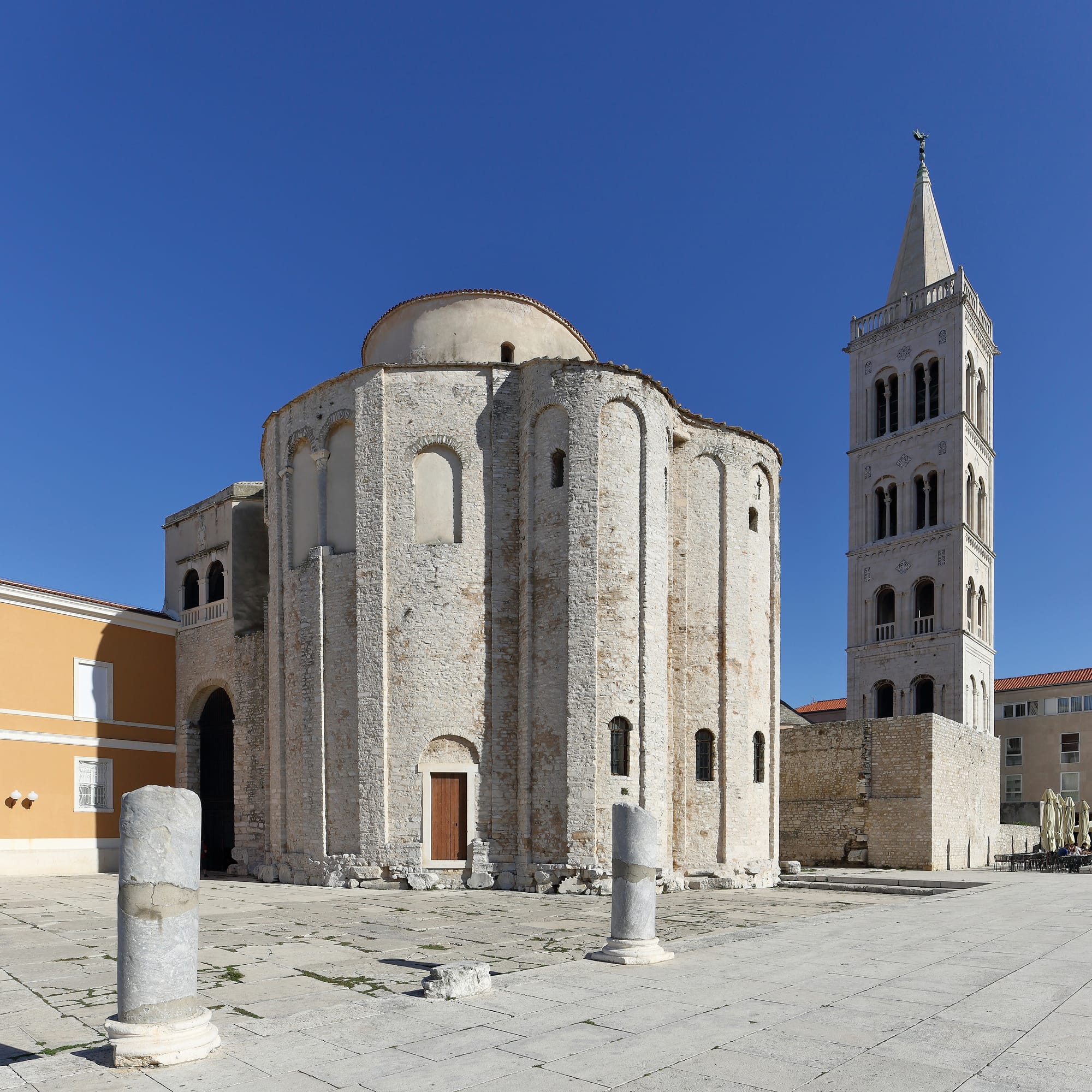The Church of St. Donatus and the belltower of Zadar Cathedral, Zadar, Croatia.