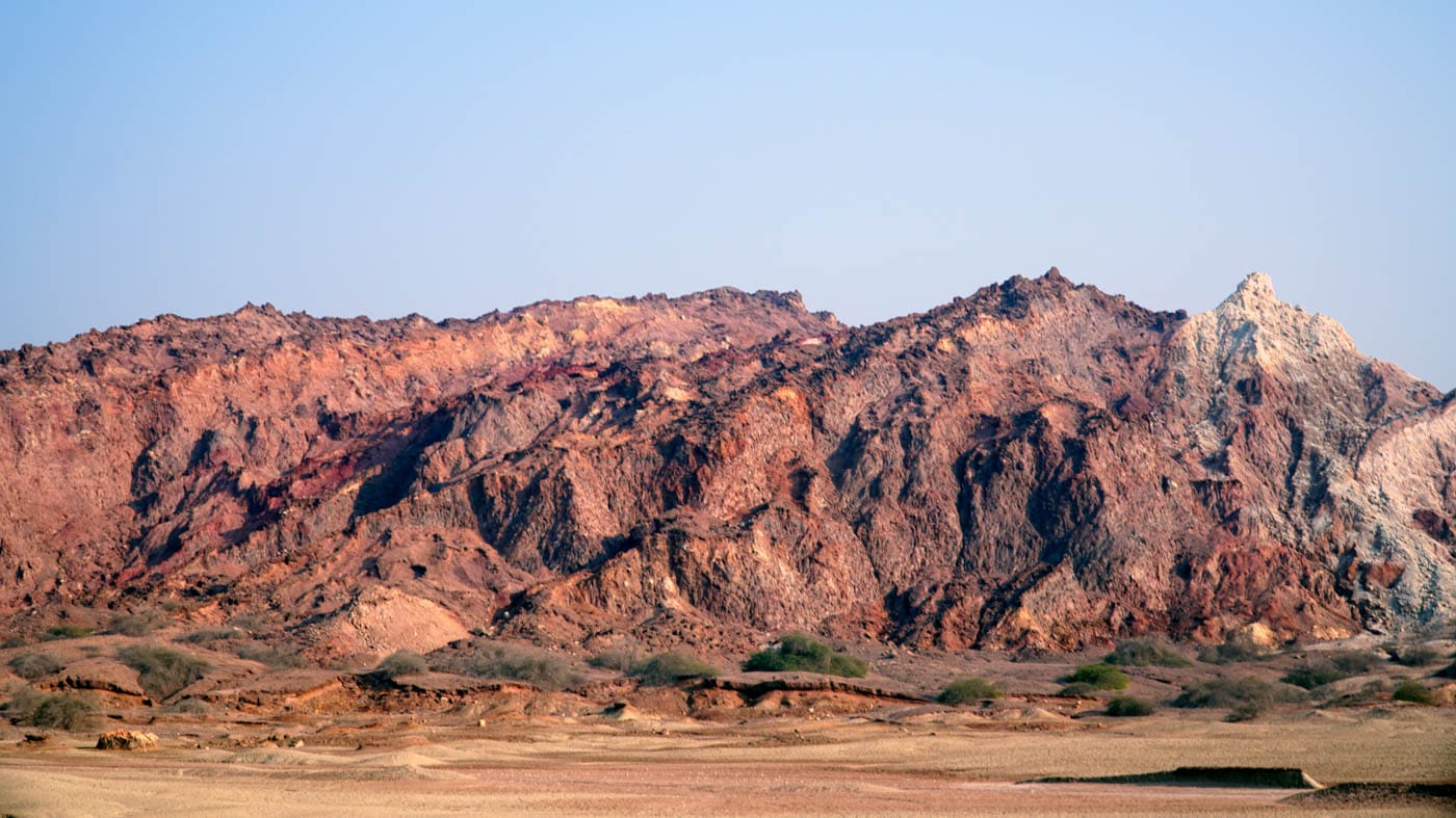 colorful mountains in Hormuz island in Iran