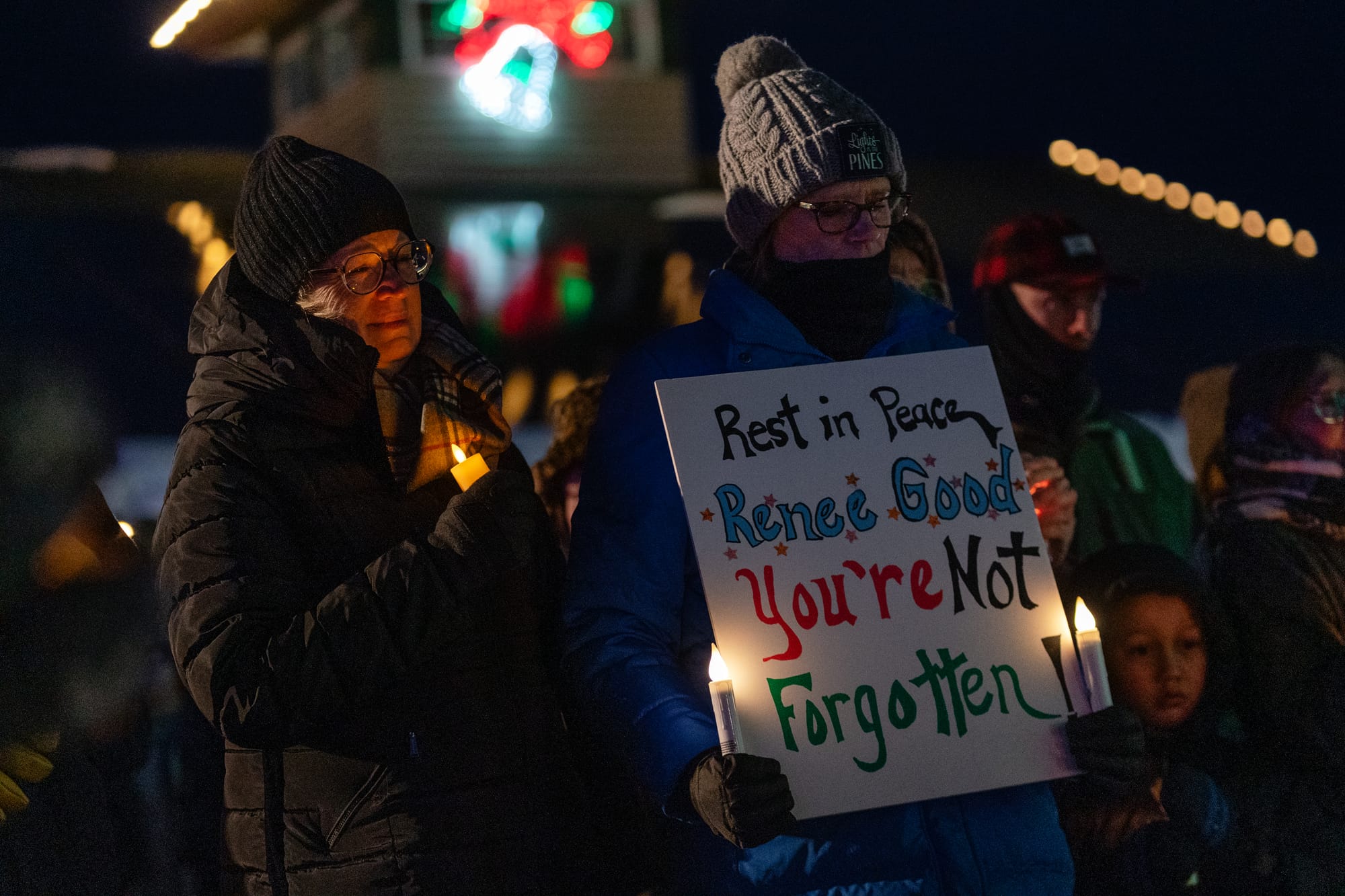 Community members gather at a candlelight vigil for Renee Good on January 9, 2026 at Paul Bunyan Park in Bemidji, Minnesota
Photograph by Lorie Shaull.