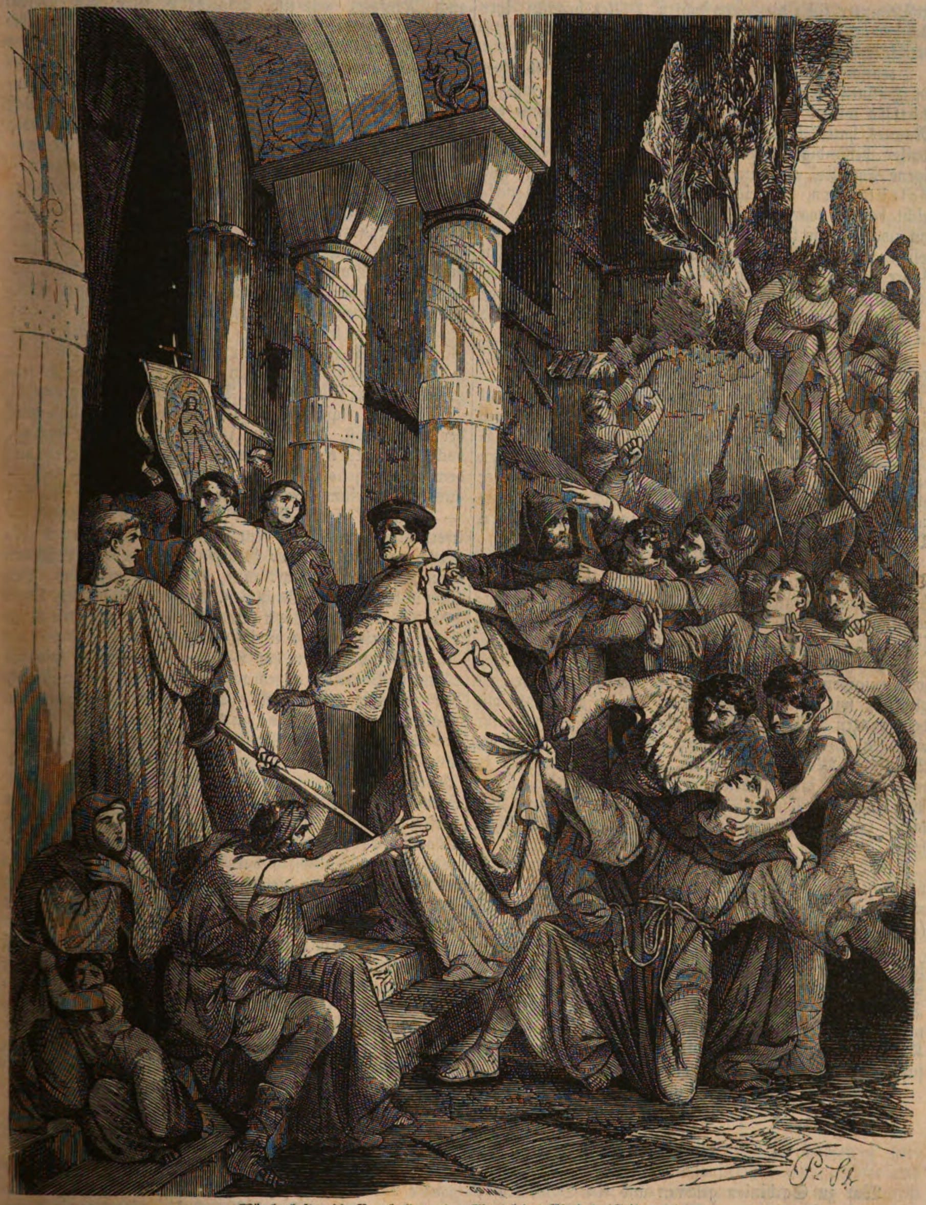 Emil Jakob Schindler - Monks putting the bill on the coat of Acacius