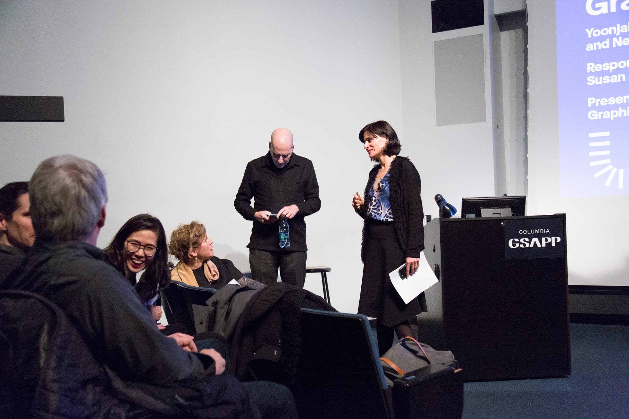 Yoonjai Choi, Glen Cummings, and Neil Donnelly
Response by Michael Rock and Susan Sellers
Presented as part of the Graphics Project, organized by Forrest Jessee
Hear three different designers present three different book projects. The conversation will focus on current trends in graphic design as well as the process of designing and editing books for different audiences and purposes. The presentations will be followed by a discussion between the designers led by Michael Rock and Susan Sellers.
Yoonjai Choi is a graphic designer and partner at Common Name.  Prior to co-founding the studio, Yoonjai held an art director position at New York design studio 2×4 for 5 years, where she worked with a variety of clients including LACMA, Prada, OMA, Bernard Tschumi, MoMA PS1, Rafael Moneo, and Barneys New York. 
Glen Cummings is a designer and partner at MTWTF.  MTWTF is a graphic design studio specializing in publications, environmental graphics and identity systems.  
Neil Donnelly is a graphic designer who often works with clients in architecture and art, including the Guggenheim, Yale University, Domus, Columbia University, The New York Times, Princeton Architectural Press, Storefront for Art and Architecture, and the Center for Urban Pedagogy. His work was included in the 2012 Brno Biennial of Graphic Design and has been featured at the Gwangju Design Biennale, the New Museum, the Museum of Arts and Design, and the Scottsdale Museum of Contemporary Art. 
Michael Rock and Susan Sellers are founders of studio 2x4. 2x4 is a global design consultancy headquartered in New York City with satellite studios in Beijing and Madrid. 2x4 focuses on brand strategy for cultural and commercial clients who value the power of design. Michael Rock is the Director of Graphical Architecture Studies at GSAPP. 

http://www.arch.columbia.edu