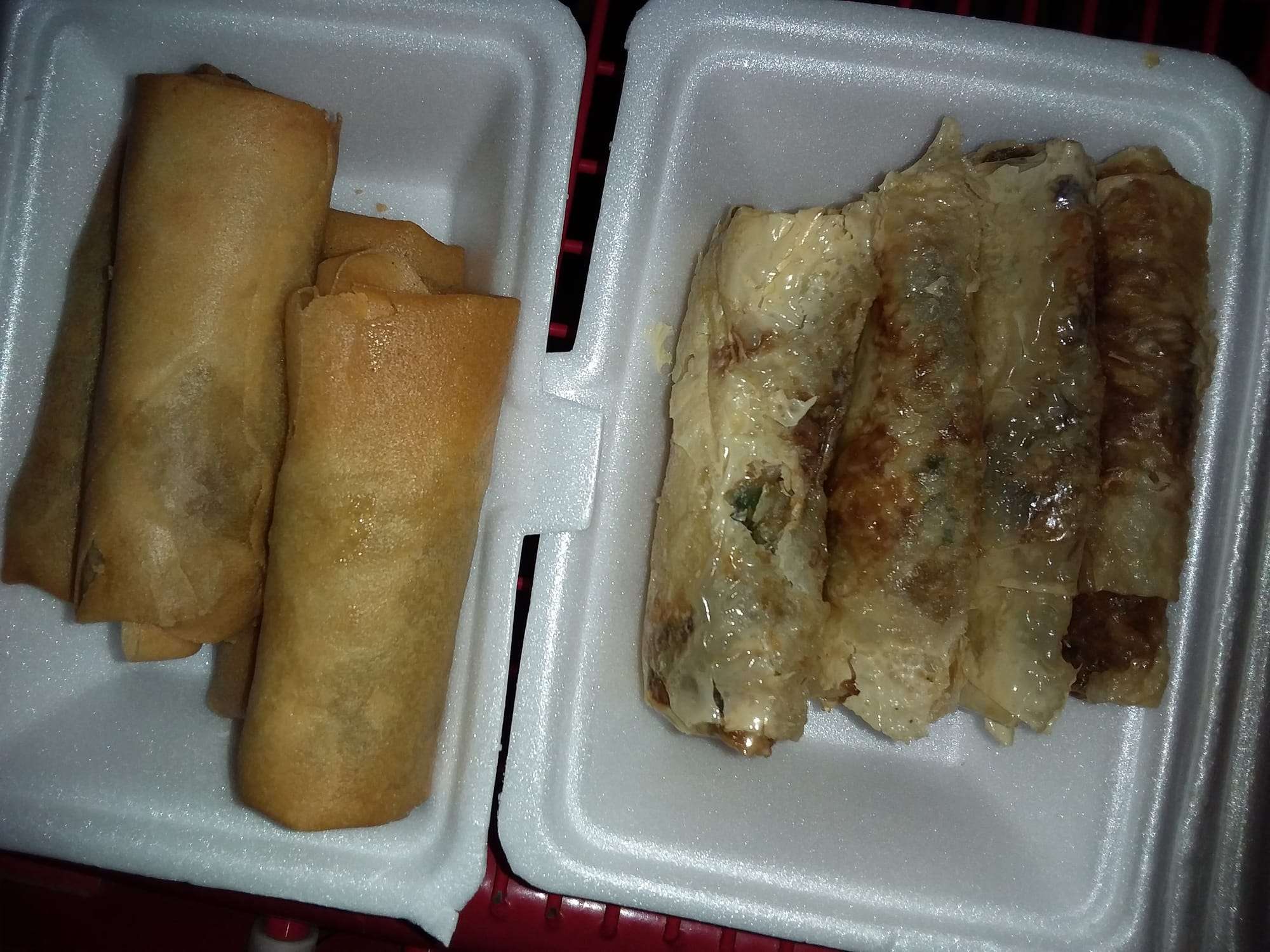 HK TKL 調景嶺 Tiu Keng Leng zh:彩明街市 Choi Ming Market in Aug 2018 Chinese food zh:春卷 Spring roll n zh:腐皮捲 Tofu skin