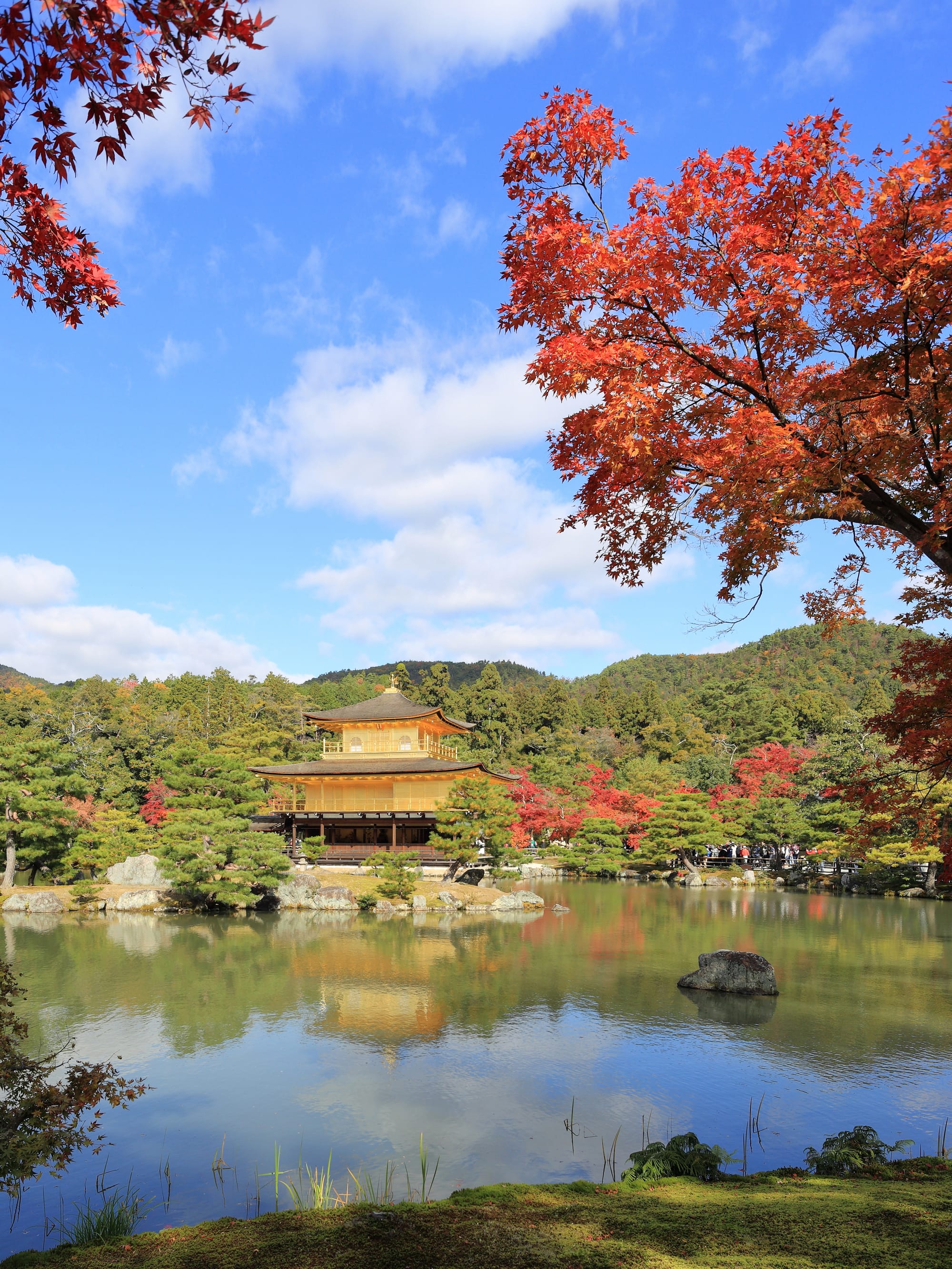 The Kinkaku-ji, or temple of the Golden Pavillion, in Kyoto, Japan, part of UNESCO World Heritage Site Ref. Number 688.
