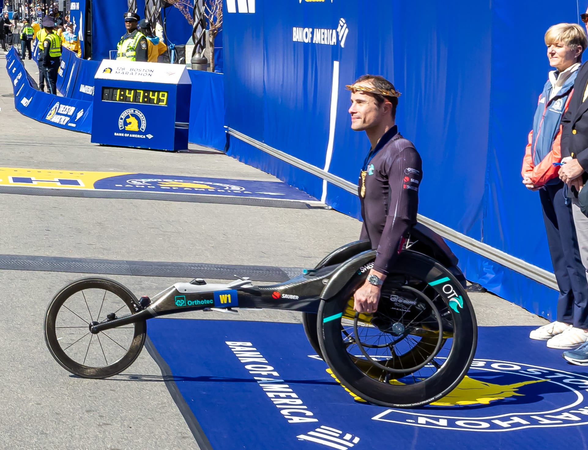 Governor Maura Healey celebrates the 128th Boston Marathon on Apr. 15, 2024. During the race, Governor Healey visited the marathon’s operations center and crowned Sisay Lemma of Ethiopia as the men’s division winner.