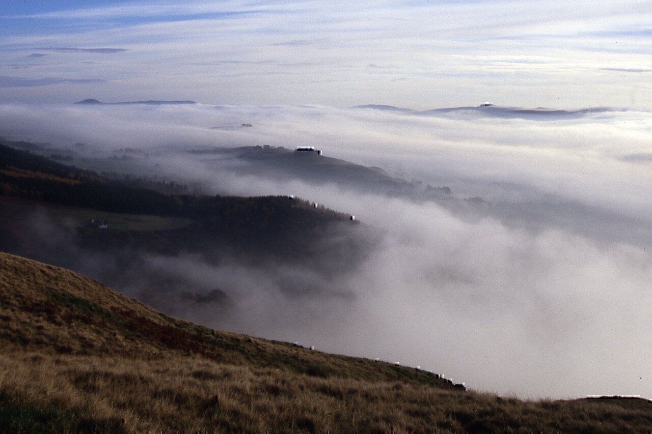 Morning mist lapping the Ochil Hills above Dollar