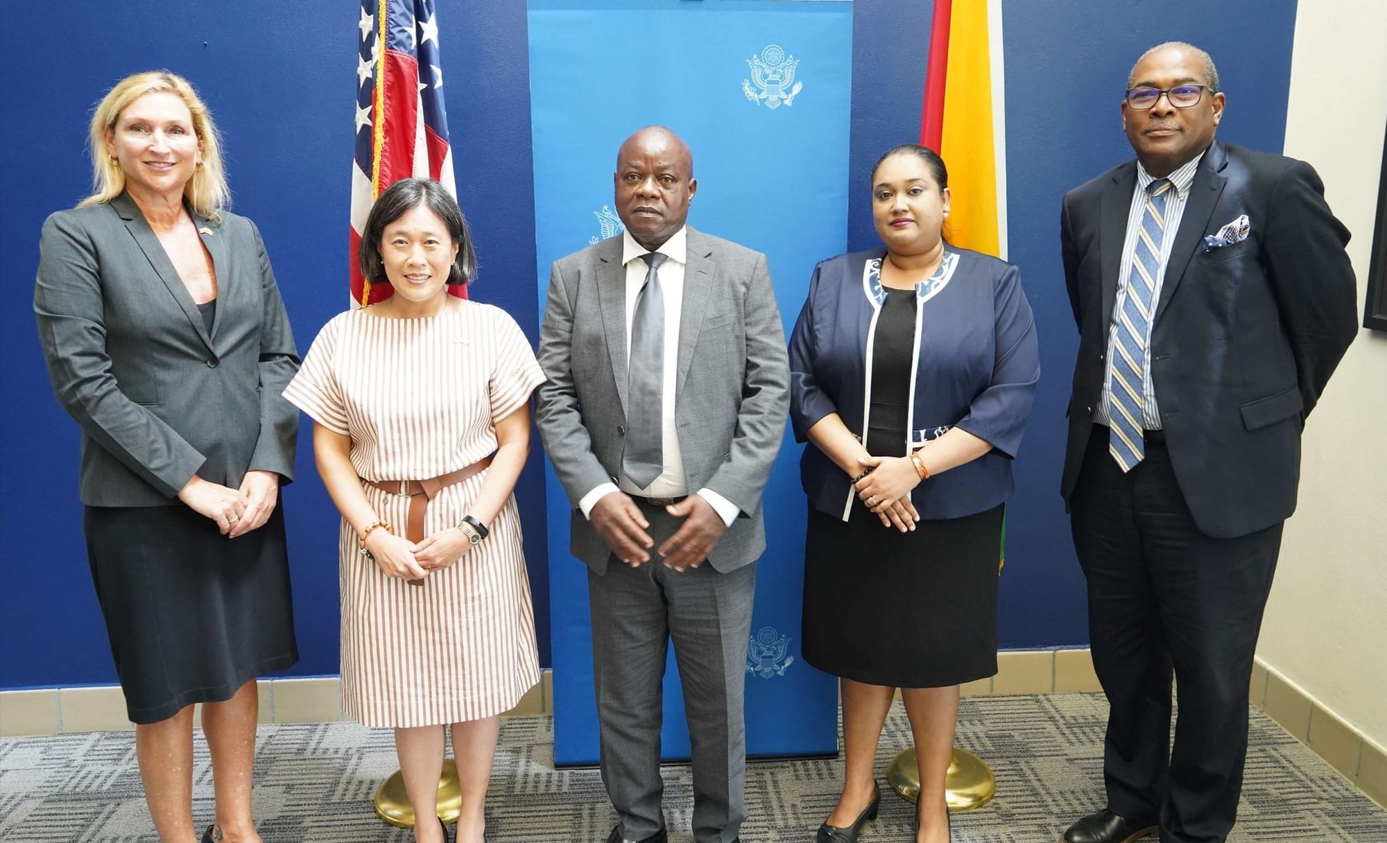On August 2, U.S. Trade Representative Ambassador Katherine Tai met with Leader of the Opposition Hon. Aubrey Norton, M.P., Alliance for Change Leader Nigel Hughes, and The New Movement Leader Hon. Dr. Asha Kissoon, M.P., to discuss areas of mutual interest related to trade between Guyana and the United States.