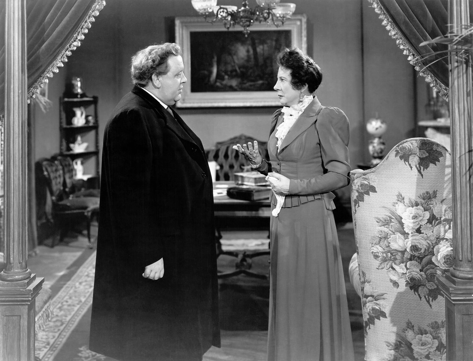 Publicity still of Charles Laughton and Rosalind Ivan in the 1944 film, The Suspect