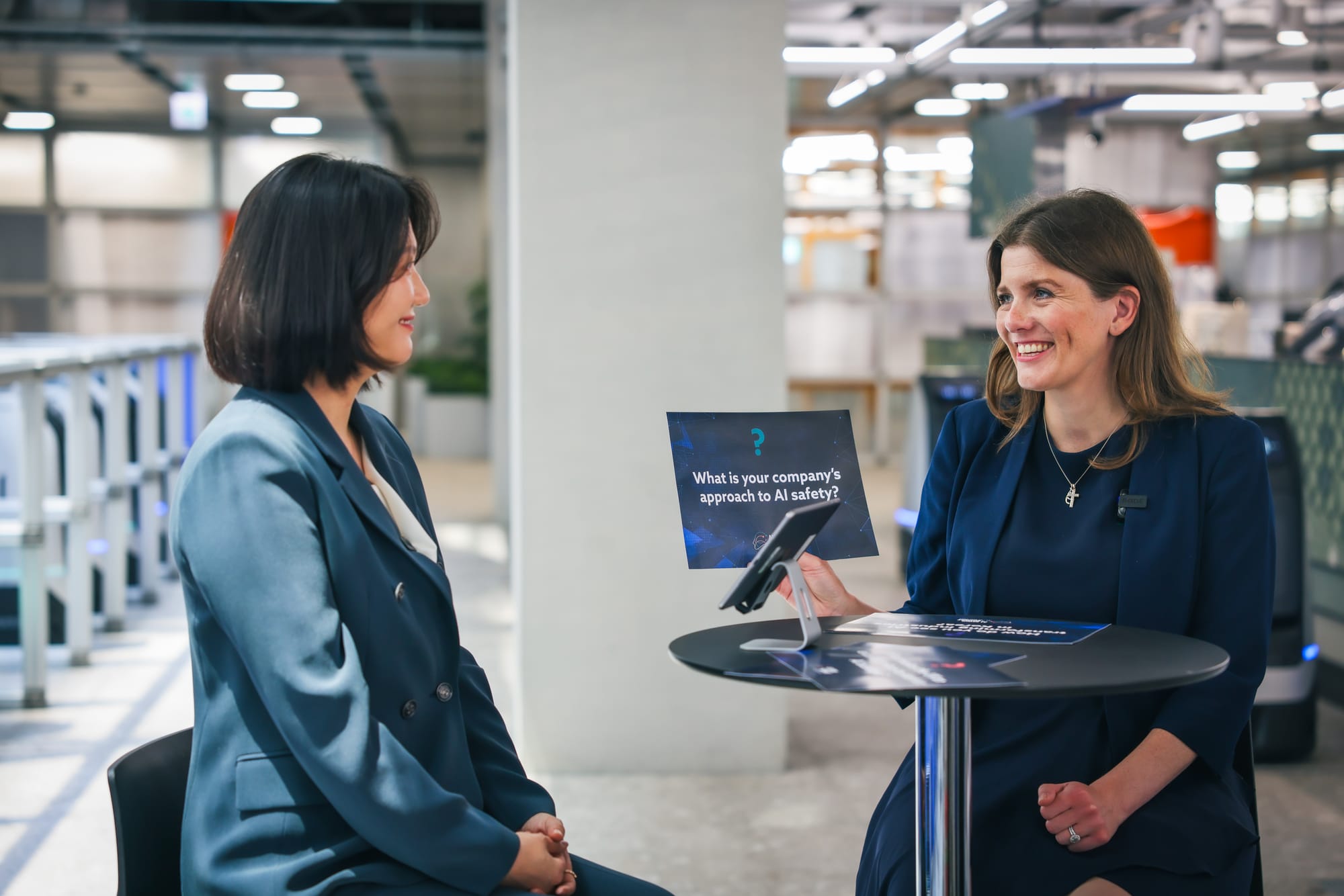 21/05/2024. Seoul, South Korea. Michelle Donelan, Secretary of State for Science, Innovation and Technology meets with Choi Soo-Yeon, CEO of Naver. Naver Corporation is the largest internet conglomerate in South Korea and offers a range of digital services. She was the company’s first female CEO as well as the youngest when she was appointed in 2022. Picture: Zoe-Rose Herbert / DSIT